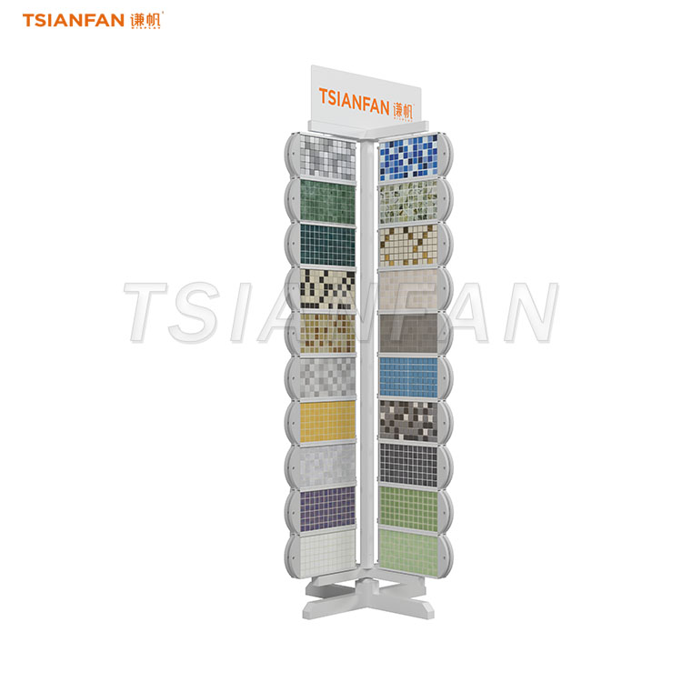 mosaic tiles floor stand stone display rack-MM016